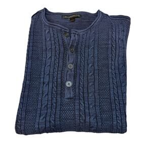 John Varvatos Blue Cable Knit Sweater